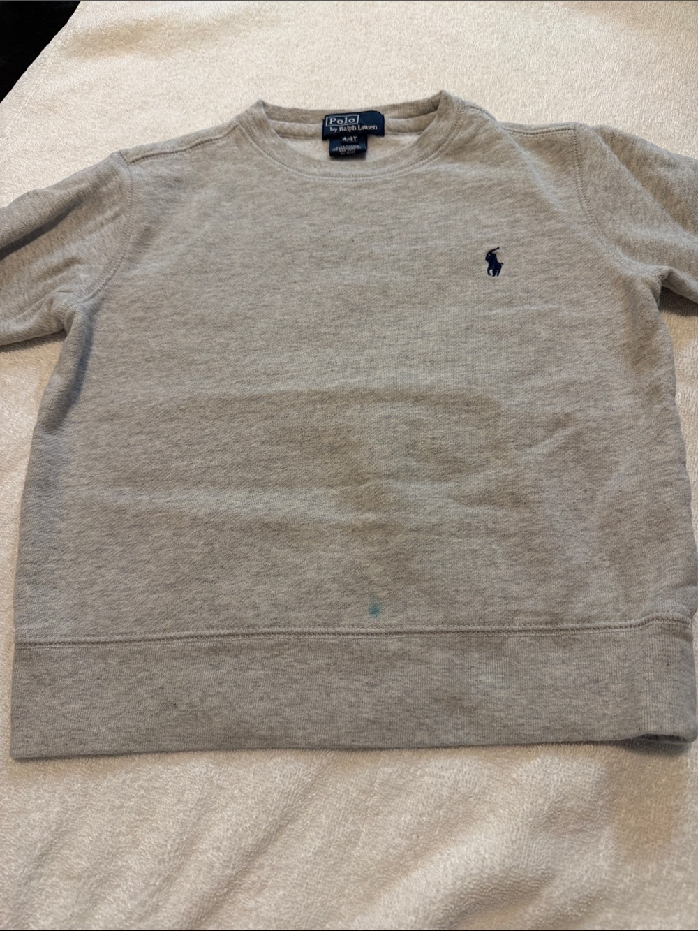 Polo by Ralph Lauren Light Gray Crewneck Sweater with Navy Pony